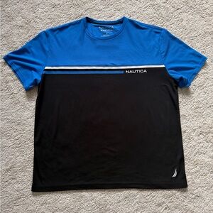 Nautica Men's Short Sleeve Tee in Blue and Black